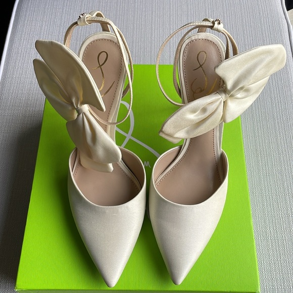 Sam Edelman Women's Halie Ankle Strap Bow High Heel Pumps - size 7.5 - Picture 10 of 15